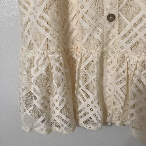 NWT Est. 1946 Cream Lace Cottagecore Western Prairie Button Midi Skirt Large - Picture 3 of 10